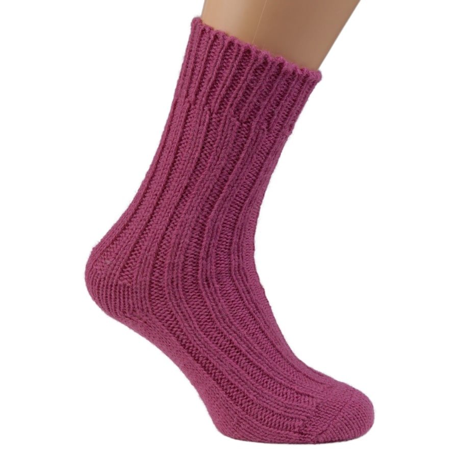 Foxglove Pink Natural Wool Socks - Cushendale Woollen Mills