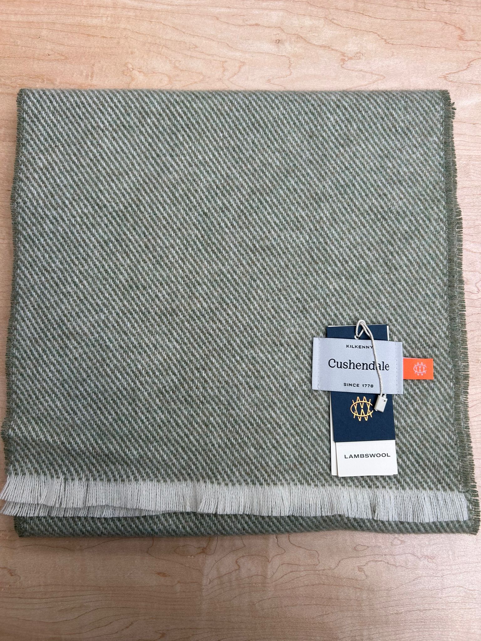 Fleck Moss Ballyogan Lambswool Wide Scarf - Cushendale Woollen Mills
