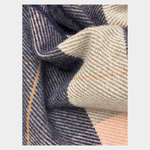 Navy/Ecru Mullins Merino Lambswool Scarf - Cushendale Woollen Mills