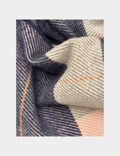 Navy/Ecru Mullins Merino Lambswool Scarf - Cushendale Woollen Mills