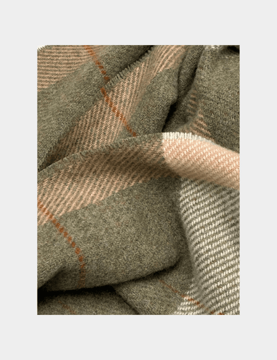 Sage/Ecru Mullins Merino Lambswool Scarf - Cushendale Woollen Mills