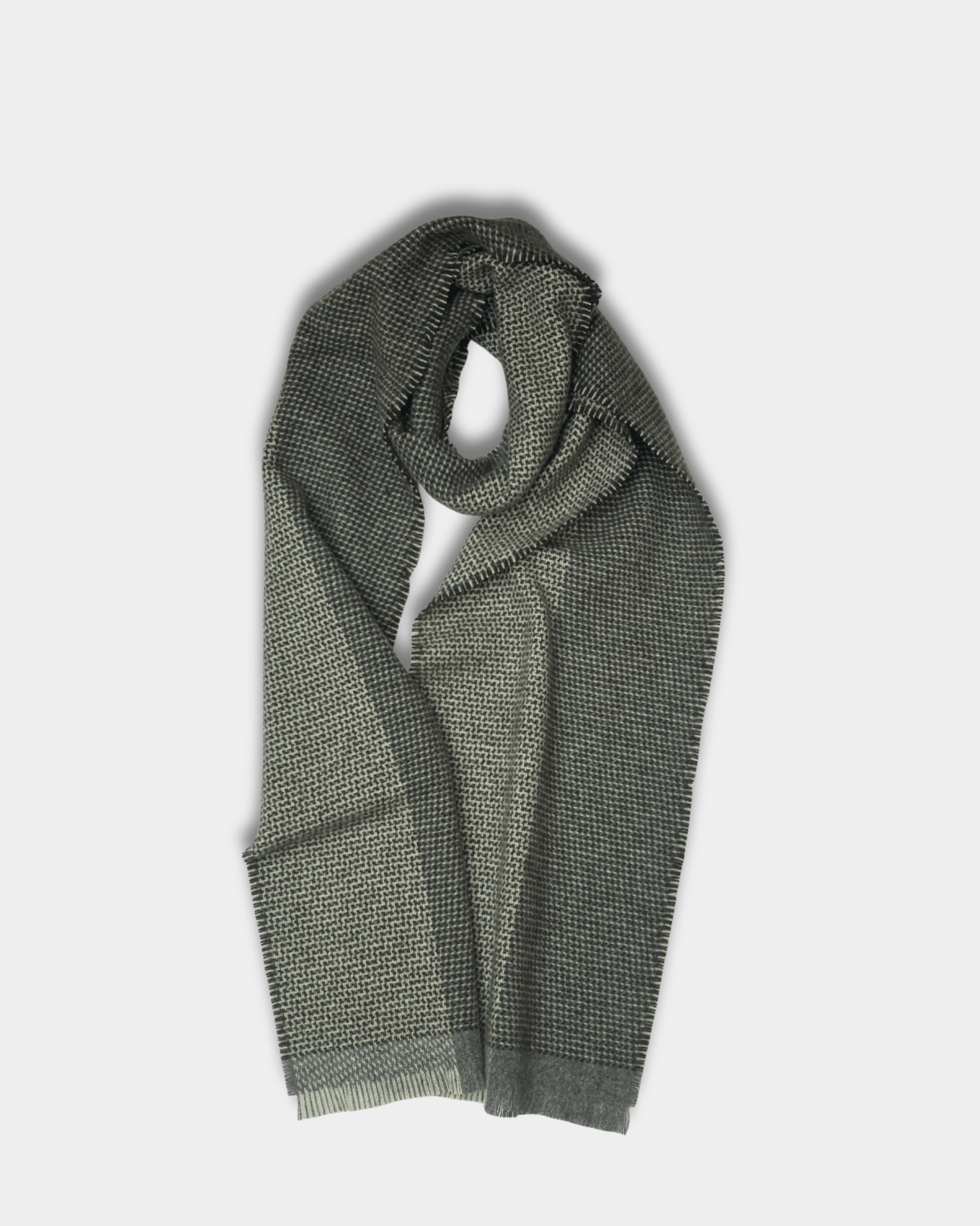 Moss/Grey Tweed Merino Lambswool Scarf - Cushendale Woollen Mills