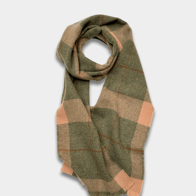 Sage/Fawn Mullins Merino Lambswool Scarf - Cushendale Woollen Mills