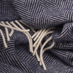 Navy Aclare Lambswool Throw Blanket - Cushendale Woollen Mills