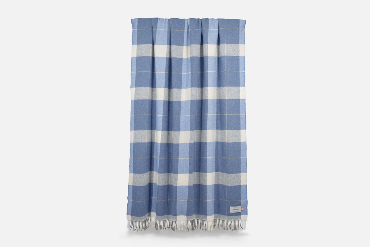 Azure Glynn Lambswool Throw Blanket - Cushendale Woollen Mills