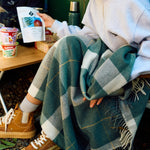 Sage Glynn Lambswool Throw Blanket - Cushendale Woollen Mills