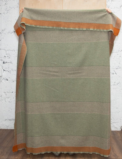 Fern Stripe Heron Lambswool Throw Blanket - Cushendale Woollen Mills