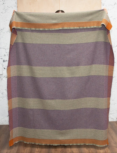 Heather Stripe Heron Lambswool Throw Blanket - Cushendale Woollen Mills