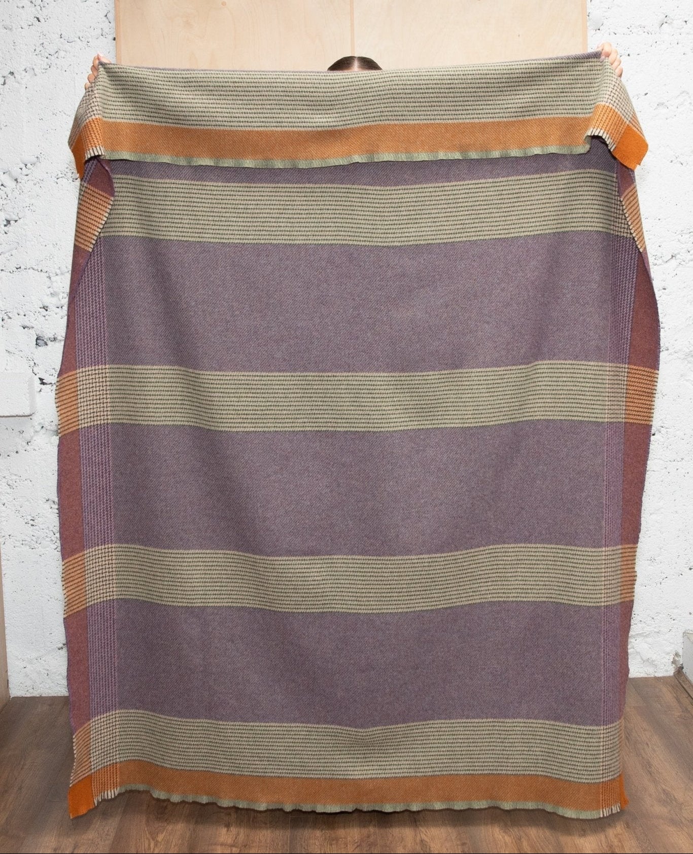 Heather Stripe Heron Lambswool Throw Blanket - Cushendale Woollen Mills