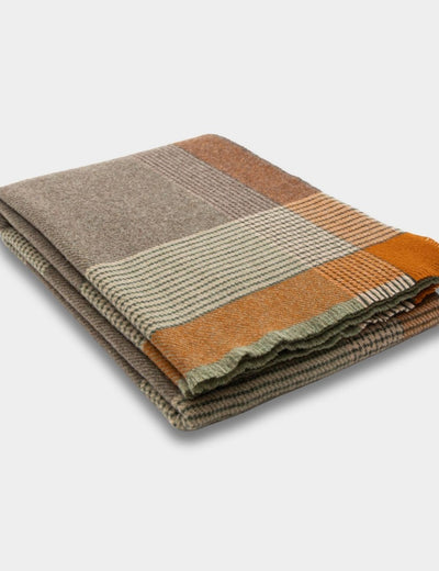 Jacob Stripe Heron Lambswool Throw Blanket - Cushendale Woollen Mills