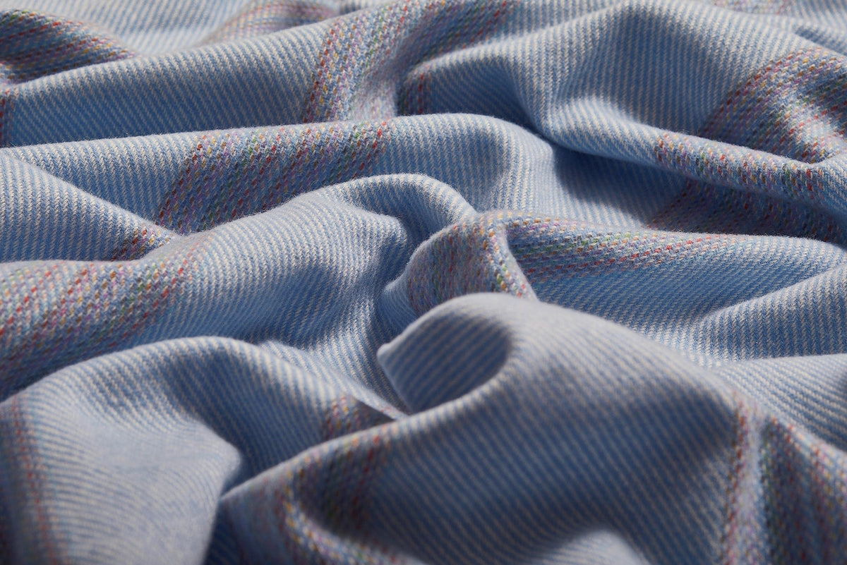 Sky Seskin Lambswool Throw Blanket - Cushendale Woollen Mills
