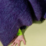 Aubergine Clash Mohair Throw Blanket - Cushendale Woollen Mills