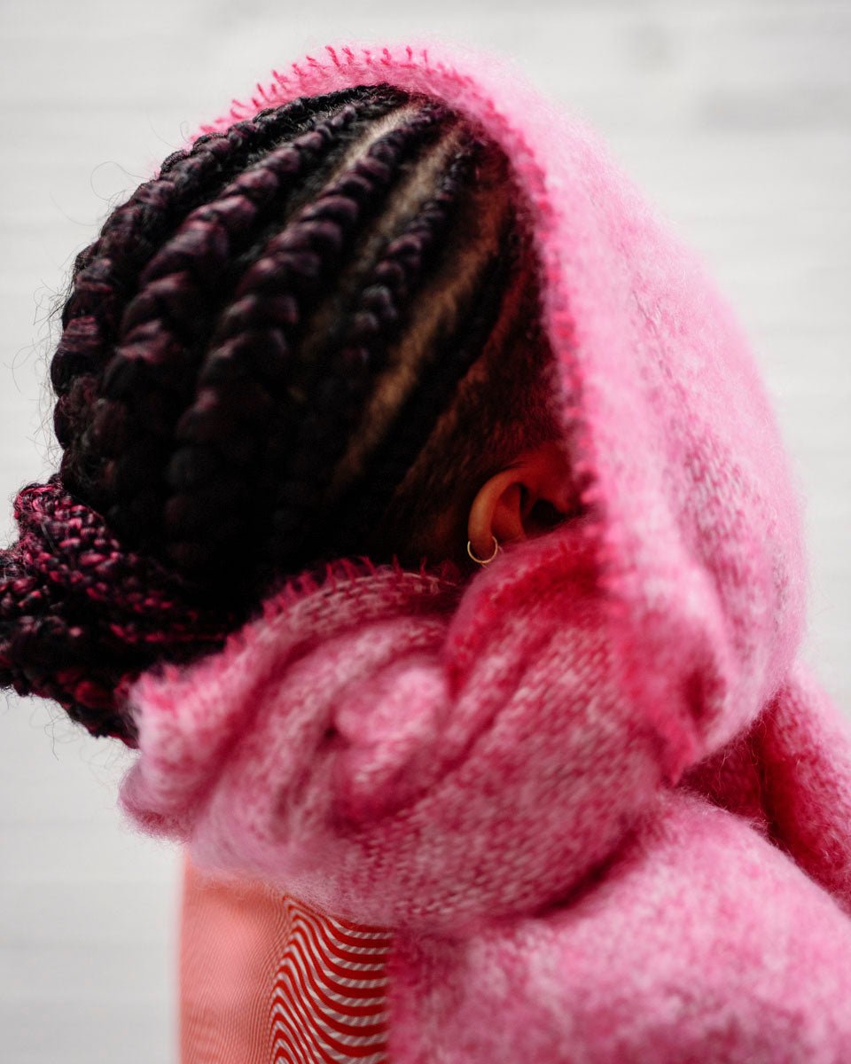 Raspberry Mooneen Mohair Scarf - Cushendale Woollen Mills