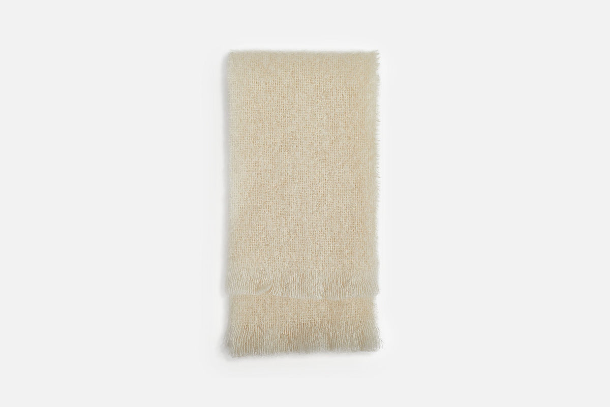 Ivory Mooneen Mohair Scarf - Cushendale Woollen Mills
