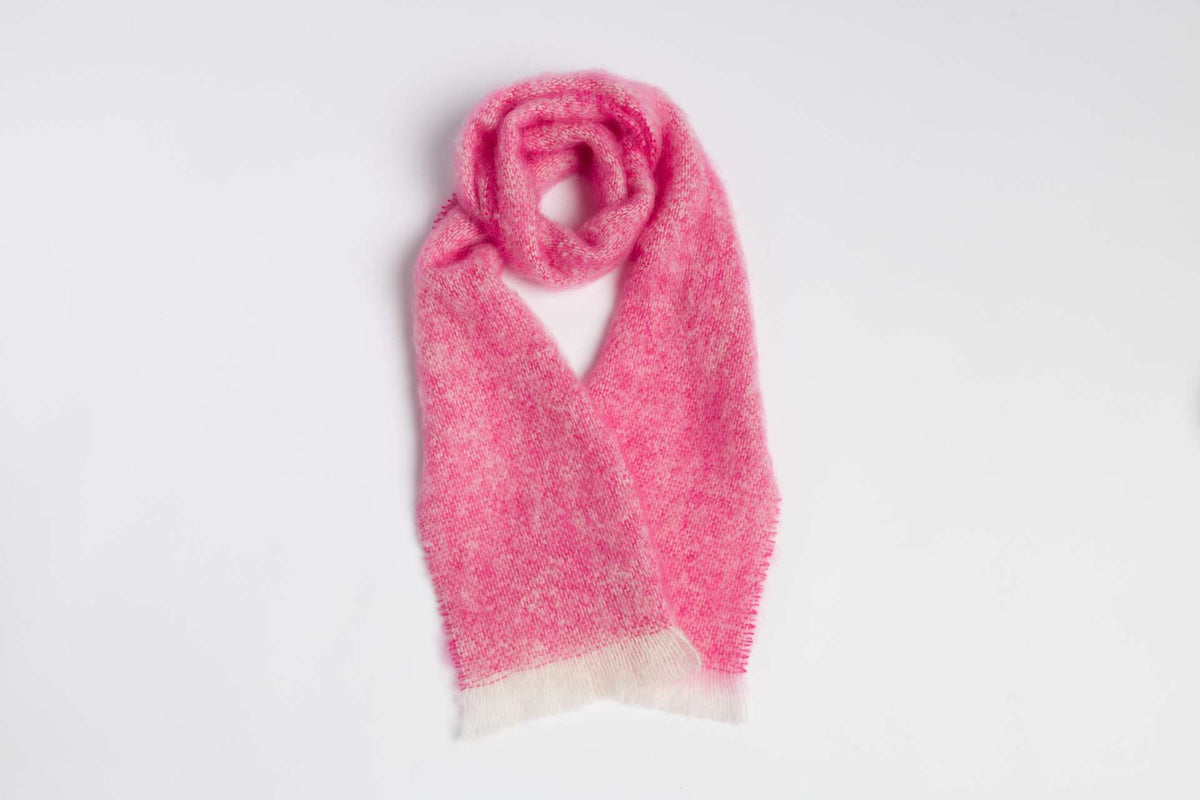 Raspberry Mooneen Mohair Scarf - Cushendale Woollen Mills