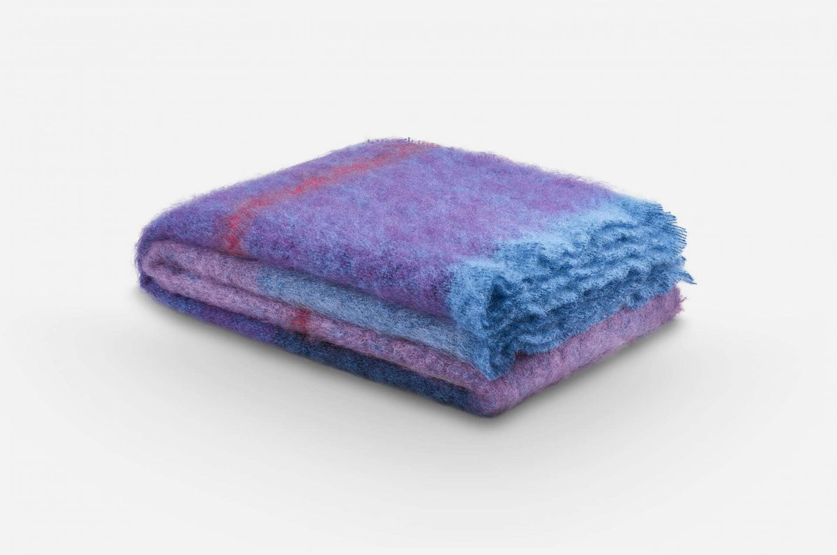 Aubergine Boher Mohair XThrow Blanket - Cushendale Woollen Mills
