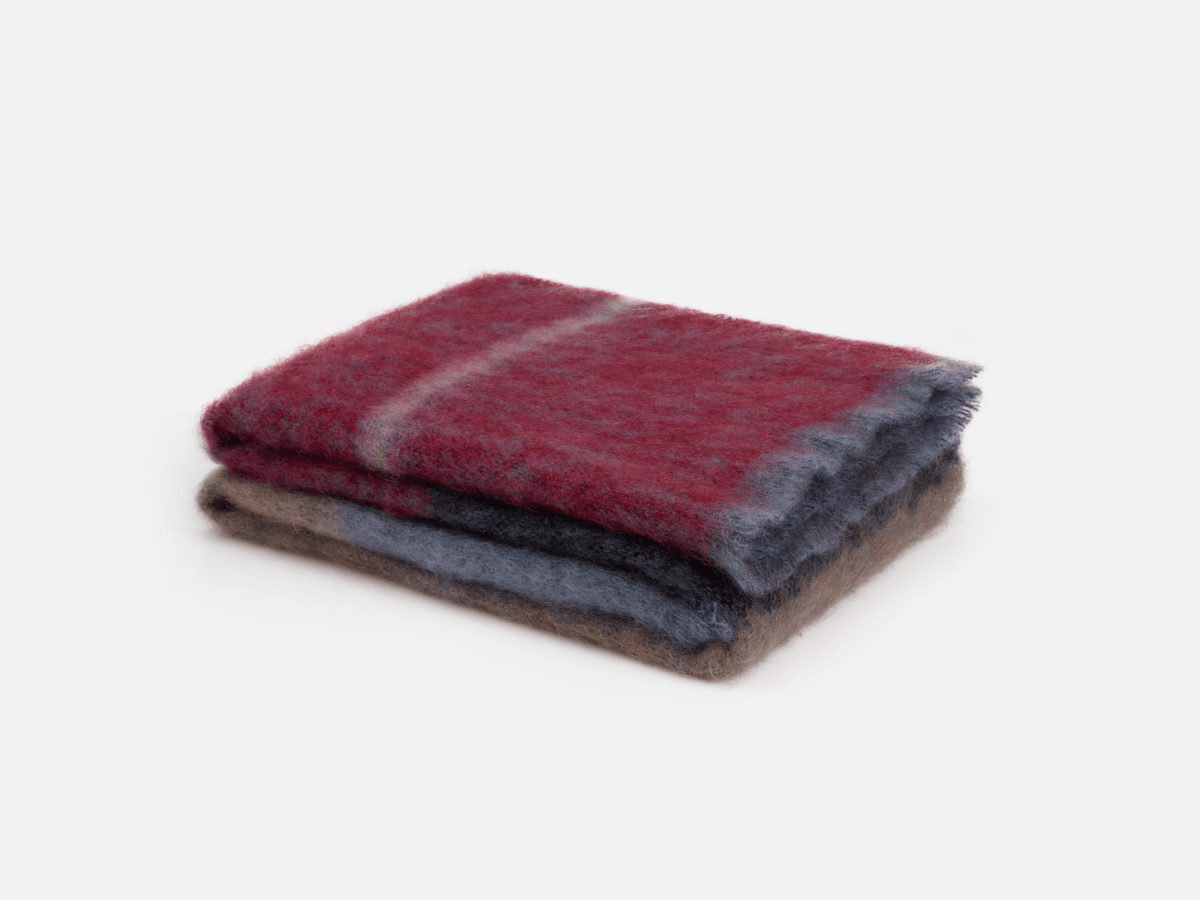 Wine Boher Mohair XThrow Blanket - Cushendale Woollen Mills