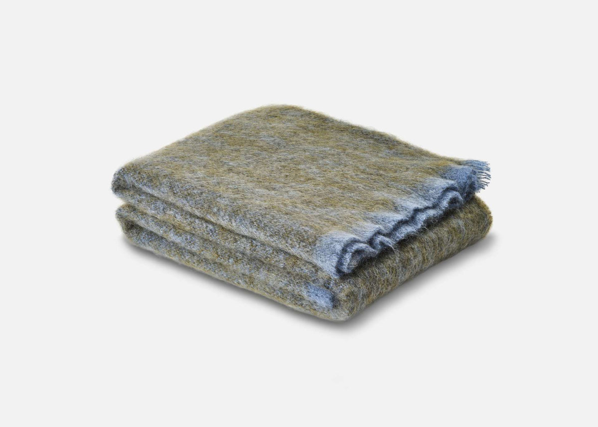 Moss Clash Mohair Throw Blanket - Cushendale Woollen Mills