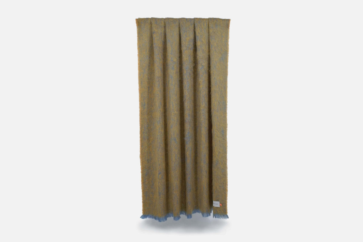 Ochre Clash Mohair Throw Blanket - Cushendale Woollen Mills