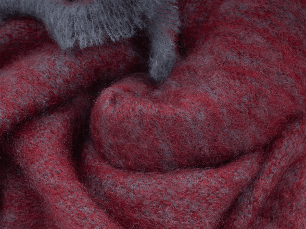 Wine Clash Mohair Throw Blanket - Cushendale Woollen Mills