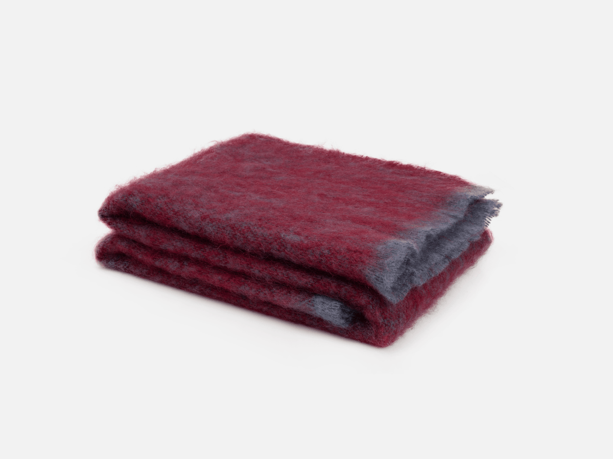 Wine Clash Mohair Throw Blanket - Cushendale Woollen Mills