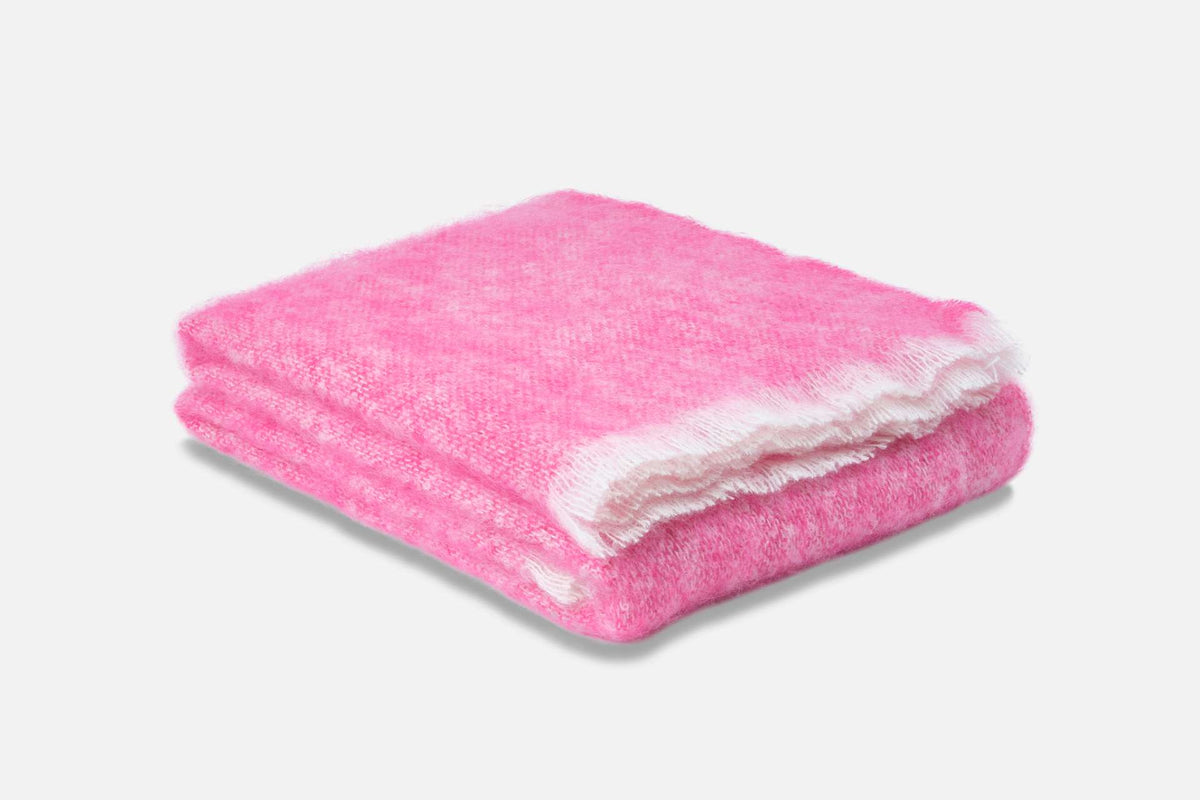 Raspberry Mooneen Mohair Throw Blanket - Cushendale Woollen Mills