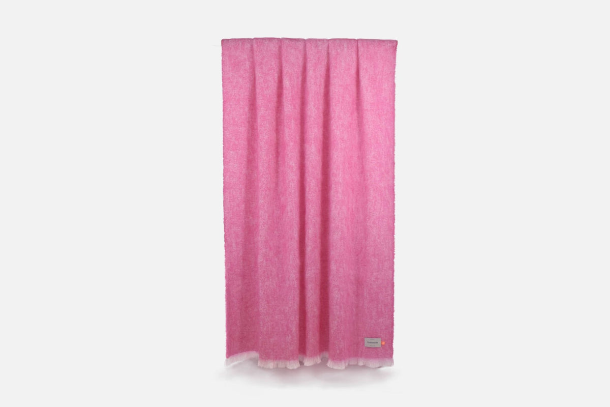 Raspberry Mooneen Mohair Throw Blanket - Cushendale Woollen Mills