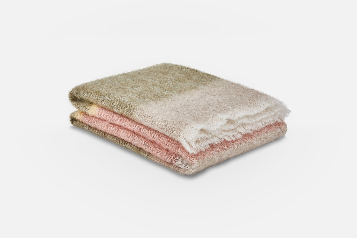 Olive Silare Mohair XThrow Blanket - Cushendale Woollen Mills
