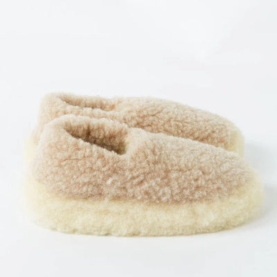 Beige Wool Slippers - Cushendale Woollen Mills